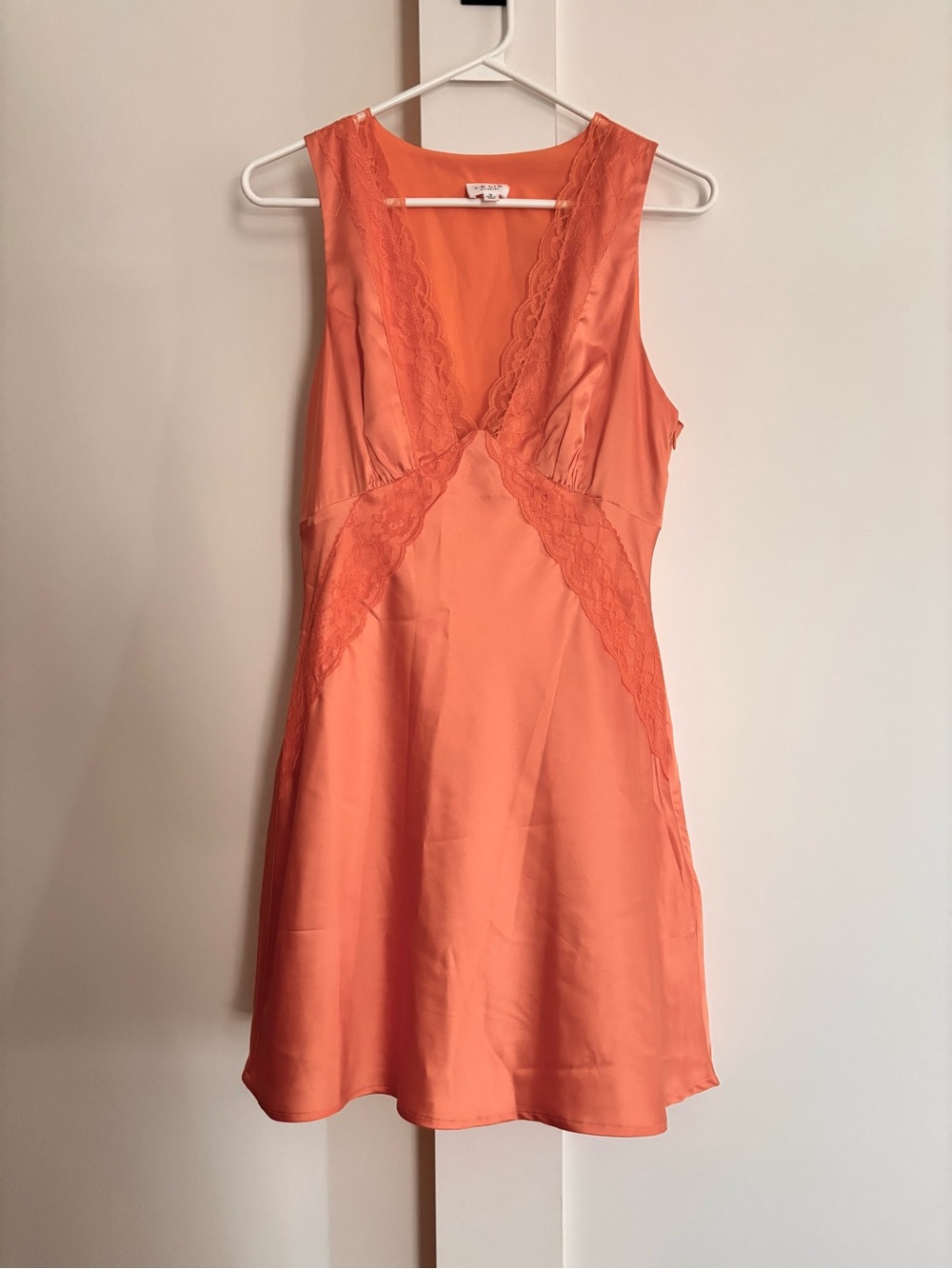 Orange Satin Dress Size Small